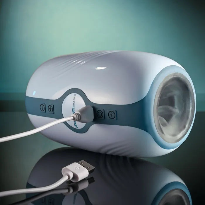 Zero Tolerance TOUCHDOWN USB Rechargeable Vibrating & Tightening Stroker 15cm White Zero Tolerance