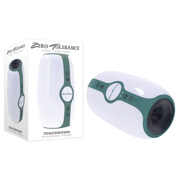 Zero Tolerance TOUCHDOWN USB Rechargeable Vibrating & Tightening Stroker 15cm White Zero Tolerance Main image