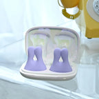 Playboy Pleasure IN A PINCH Rechargeable Vibrating Nipple Clamps With Charging Carry Case Purple Playboy Pleasure