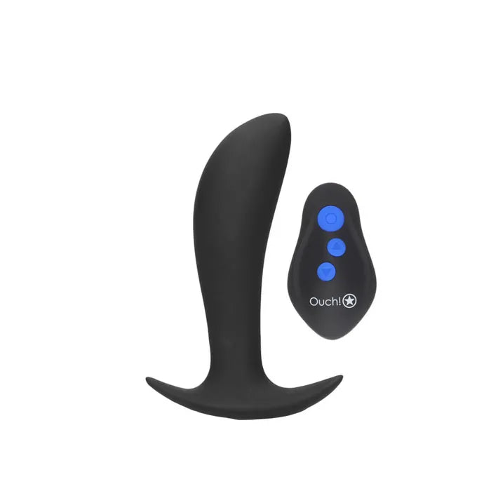 Shots Toys OUCH! E Stim & USB Rechargeable Vibrating Butt Plug With Wireless Remote 12.3cm Black Shots Toys