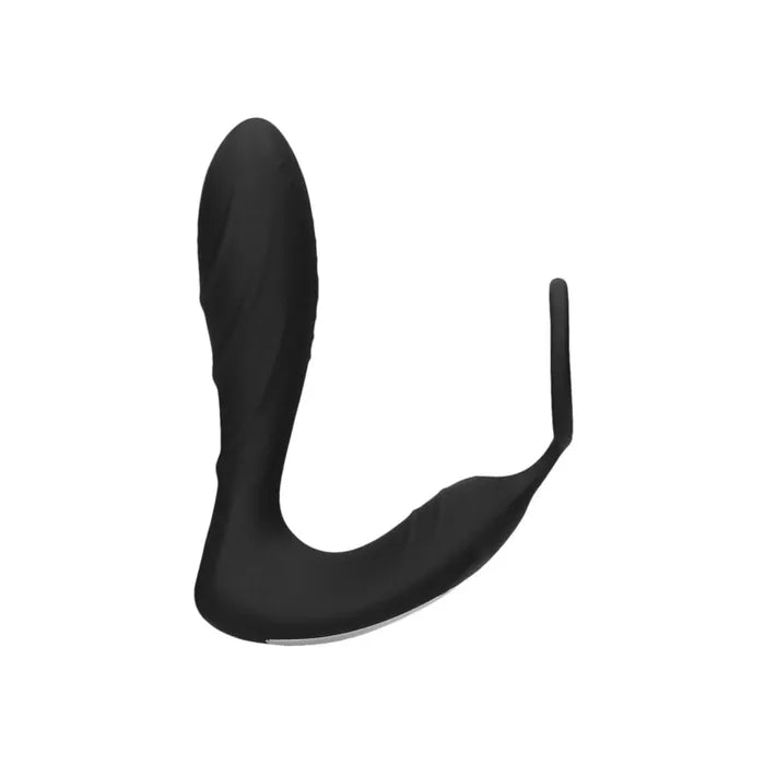 Shots Toys OUCH! USB Rechargeable Vibrating Butt Plug & Cock Ring with  E Stim Black Shots Toys