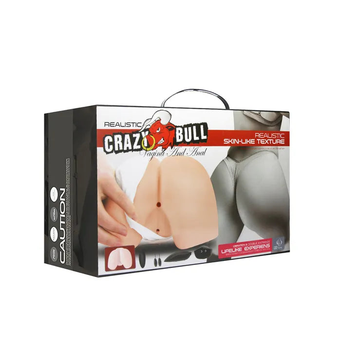 CRAZY BULL Vibrating Doggy Style Torso Masturbator Flesh Crazy Bull
