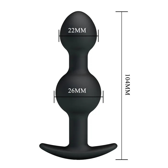 Party Up JAMES Beaded Butt Plug 10.4cm Black Party Up