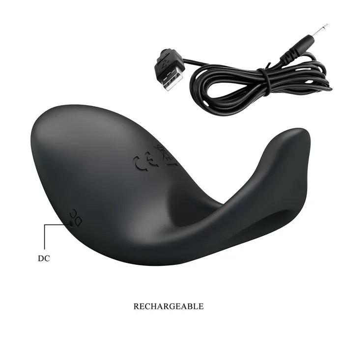 Party Up KING USB Rechargeable Cock Ring Black Party Up