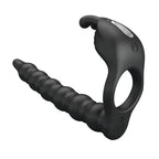 Party Up MARCUS Ring & Anal Plug USB Rechargeable Vibrating Cock Ring With Double Penetrator Black Party Up