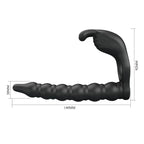 Party Up MARCUS Ring & Anal Plug USB Rechargeable Vibrating Cock Ring With Double Penetrator Black Party Up