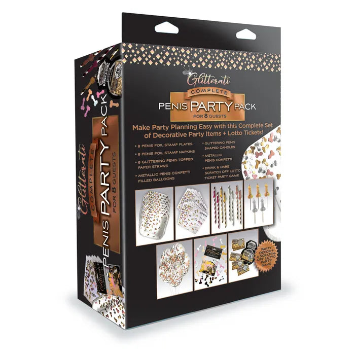 Little Genie Glitterati Complete Penis Party Pack Party Set For 8 People Little Genie