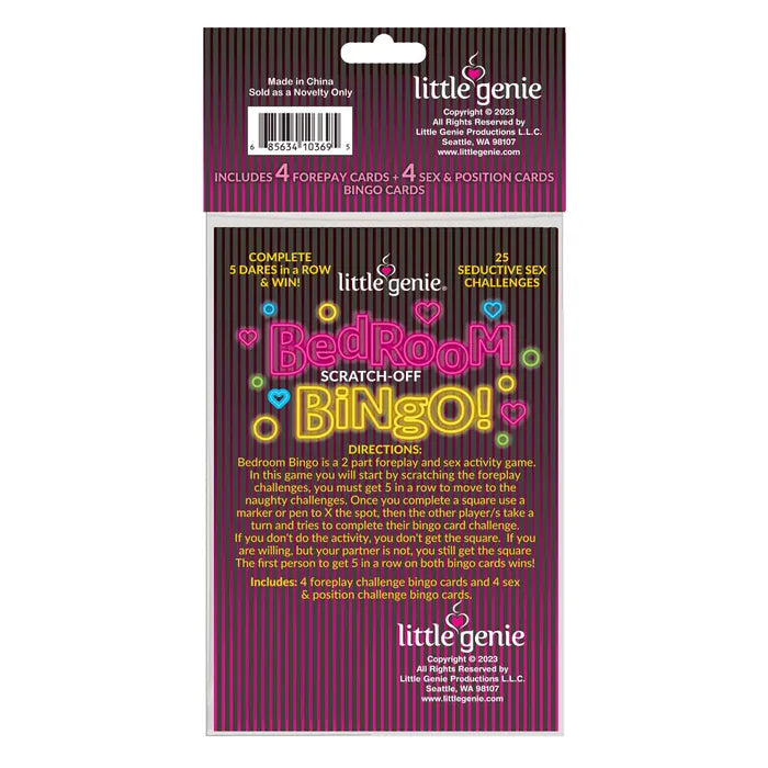Little Genie Bedroom Bingo Foreplay Scratcher Card Little Genie