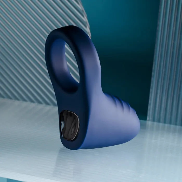 Playboy Pleasure PLEASURE POINT USB Rechargeable Vibrating Cock Ring Blue Playboy Pleasure