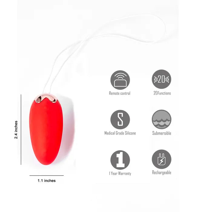 Maia SHORTCAKE USB Rechargeable Vibrating Egg Vibrator With Wireless Remote Maia Toys