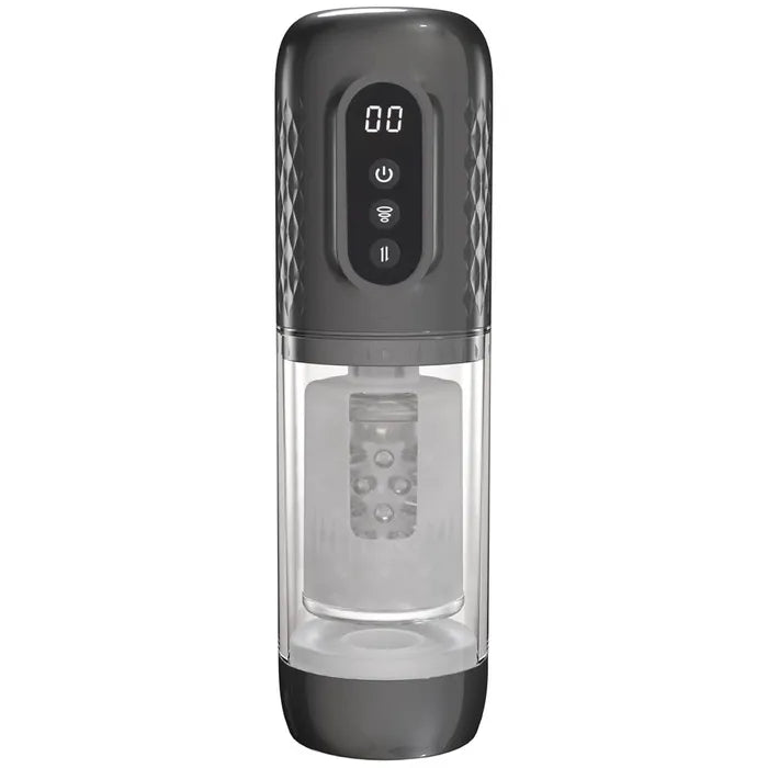 PUMPED Vortex Gunmetal USB Rechargeable Sucking Rotating & Thrusting Auto Masturbator