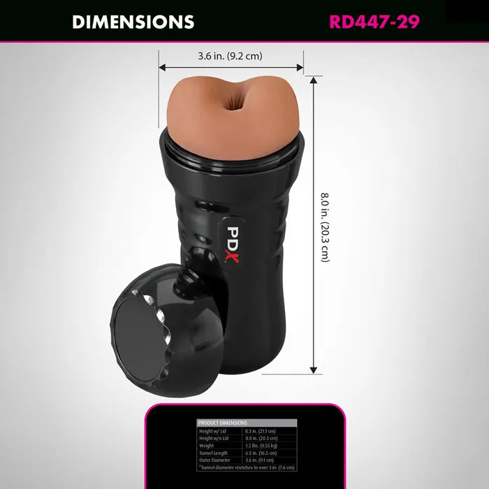 Pipedream PDX Wet Bussies Super Bangin Butt Light Anal Stroker Pipedream