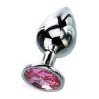 Adam & Eve Silver Medium Metal Butt Plug With Pink Gem 8.2cm Adam & Eve