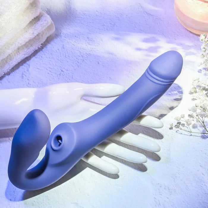 Evolved 2 BECOME 1 - Purple 23.5 cm USB Rechargeable Strapless Strap-On with Remote Evolved