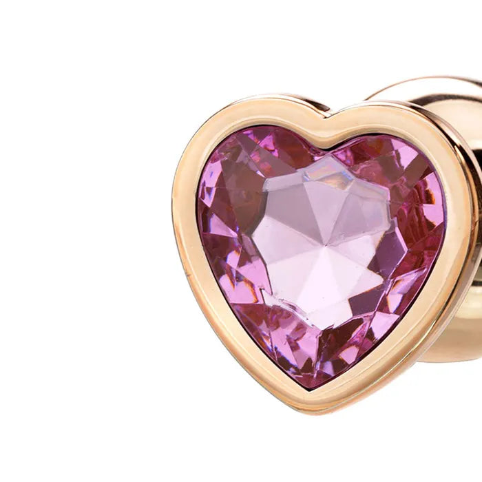 Adam & Eve ROSE GOLD HEART GEM ANAL TRAINING SET Metal Anal Plugs With Pink Gem Bases Set Of 3 Sizes Adam & Eve