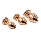 Adam & Eve ROSE GOLD HEART GEM ANAL TRAINING SET Metal Anal Plugs With Pink Gem Bases Set Of 3 Sizes Adam & Eve