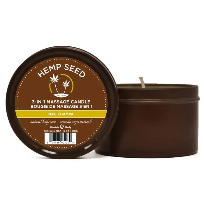 Earthly Body Hemp Seed 3 In 1 Massage Candle 170g Earthly Body