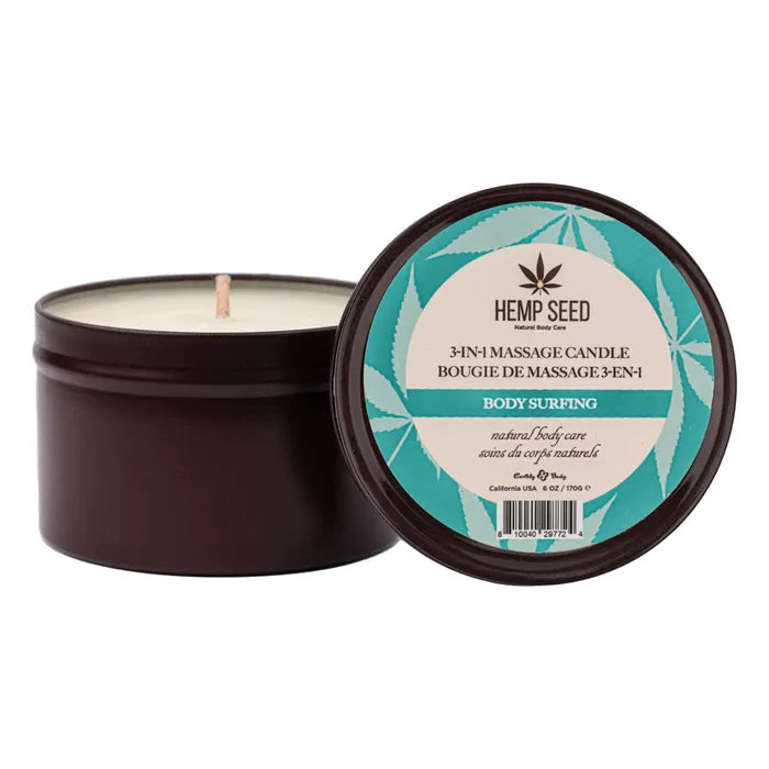 Earthly Body Hemp Seed 3 In 1 Massage Candle 170g Earthly Body