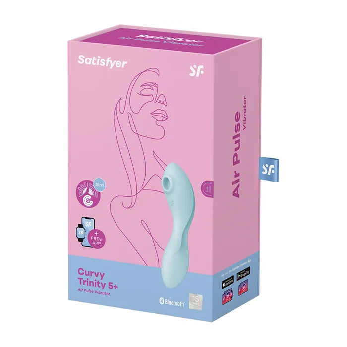 Satisfyer Curvy Trinity 5 USB Rechargeable Air Pulse Stimulator & Vibrator With App Control Satisfyer