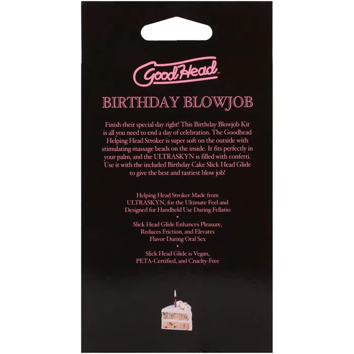 Doc Johnson GoodHead Birthday Blowjob Kit Birthday Cake GoodHead Glide With Helping Head Stroker Doc Johnson