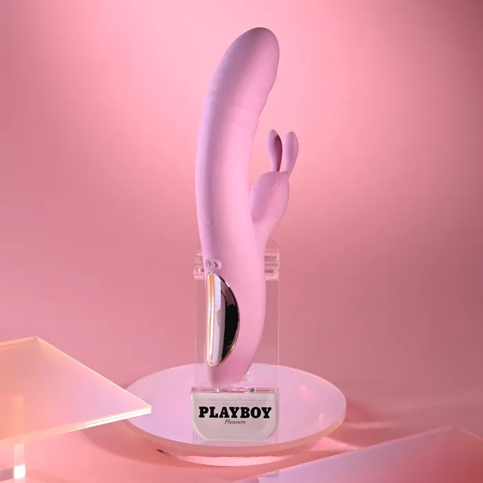 Playboy Pleasure RUB ME RIGHT USB Rechargeable Thrusting Rabbit Vibrator Playboy Pleasure