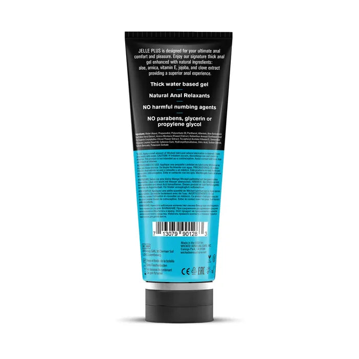 Wicked Jelle Plus Relaxing Water Based Anal Lubricant 240ml Bottle Wicked