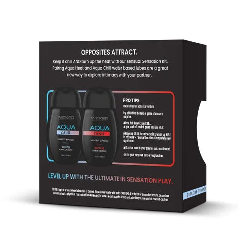 Wicked Sensation Kit  Warming & Cooling Water Based Lubricants  2 Pack Of 120ml Bottles Wicked