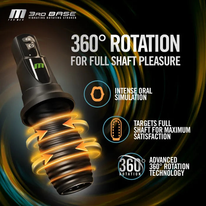 Blush Novelties M For Men 3rd Base USB Rechargeable Vibrating & Rotating Auto Stroker Secondary image