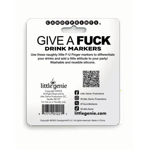 Little Genie Give A Fuck Novelty Drink Markers Set of 6 Secondary image