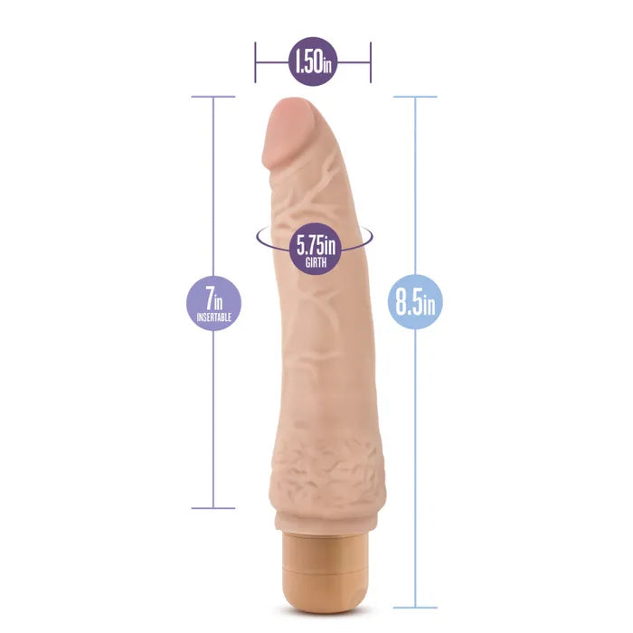 Blush Novelties Dr Skin Cock Vibe 7 Vibrating Dong 8.5 Inch Blush Novelties