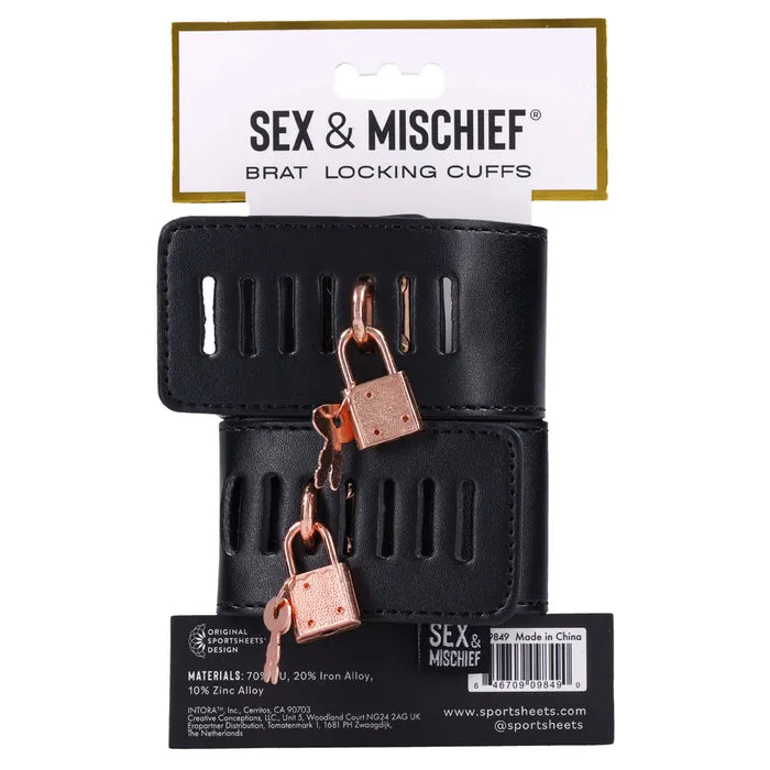 Sportsheets Sex & Mischief Brat Locking Hand Cuffs Sportsheets
