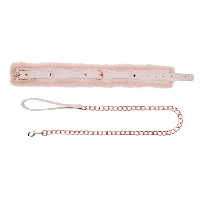 Sportsheets Sex & Mischief Peaches N CreaMe Fur Collar & Leash Restraint Sportsheets