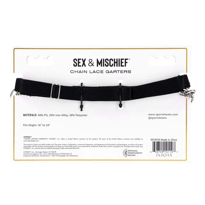 Sportsheets Sex & Mischief Bondage Collar Sex & Mischief Chain Lace Garters Sportsheets