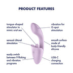 Satisfyer Tongue Expert USB Rechargeable Vibrator With Flicking Clit Stimulator 18cm Satisfyer