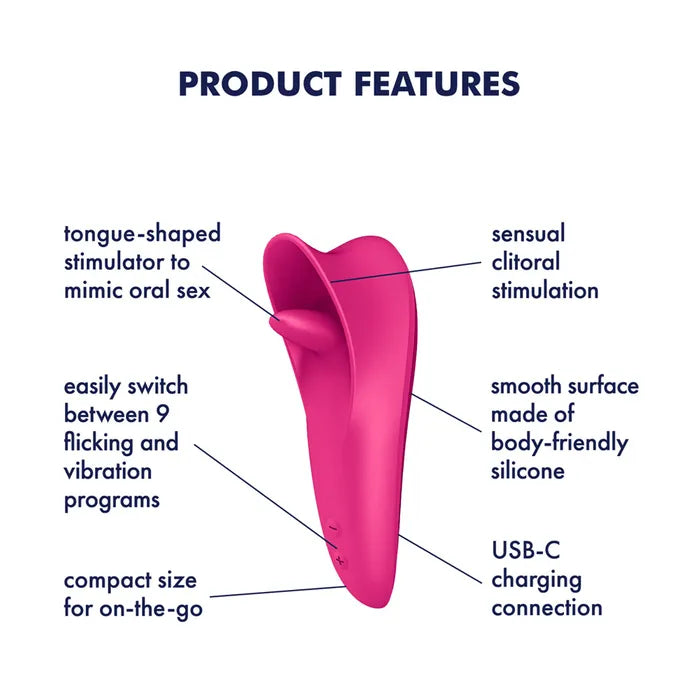 Satisfyer Tongue Master USB Rechargeable Flicking Clitoral Stimulator 14.4cm Satisfyer