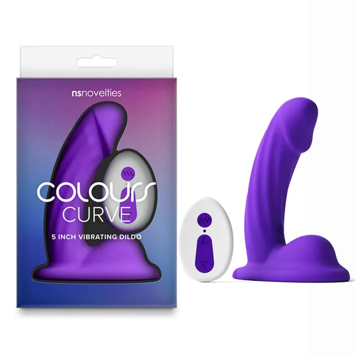 NS Novelties Colours Curve USB Rechargeable Vibrating Dildo With Wireless Remote 5 Inch NS Novelties