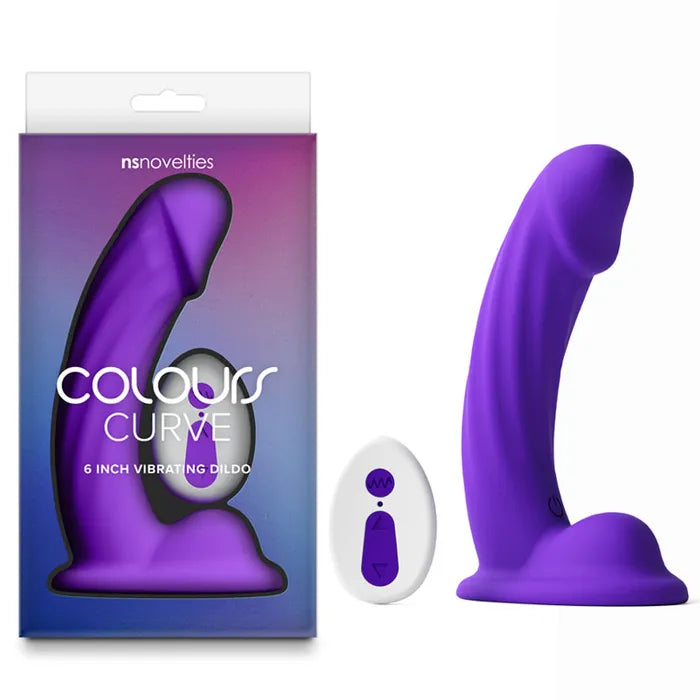 NS Novelties Colours Curve USB Rechargeable Vibrating Dildo With Wireless Remote 6 Inch NS Novelties