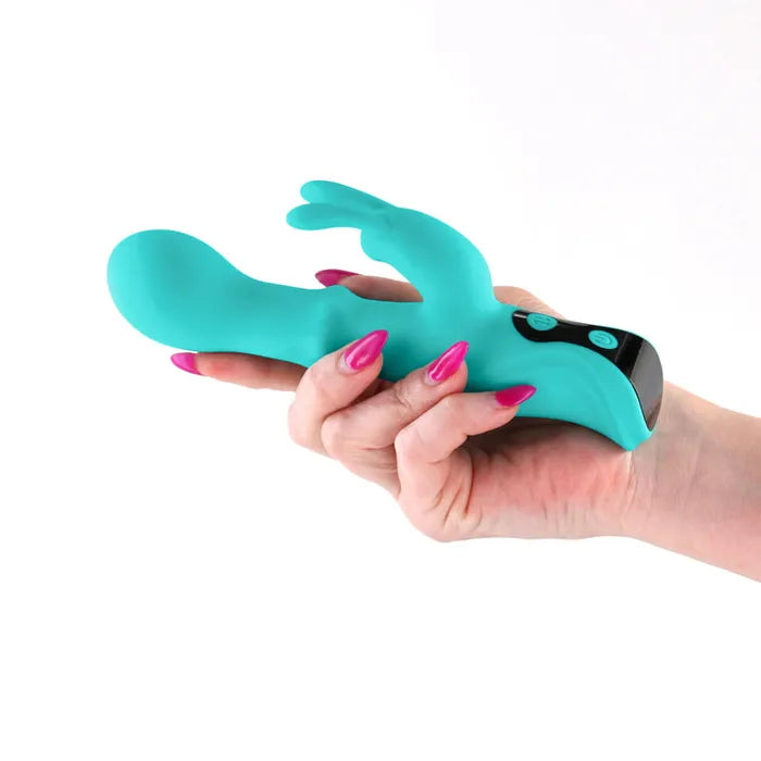 NS Novelties INYA Cyberluxe USB Rechargeable Rabbit Vibrator With Sliding Ring Shaft 18cm NS Novelties