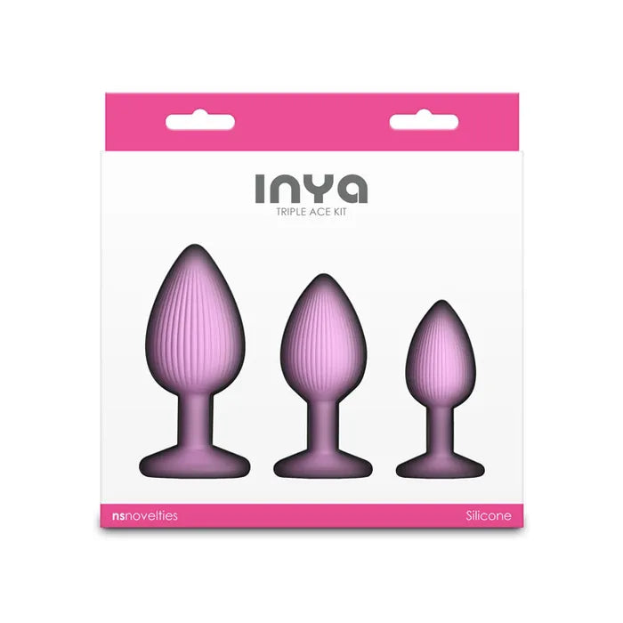 NS Novelties INYA Triple Ace Kit Butt Plugs Set Of 3 Sizes Blush Pink NS Novelties