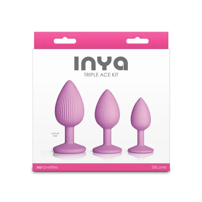 NS Novelties INYA Triple Ace Kit Butt Plugs Set Of 3 Sizes Blush Pink NS Novelties