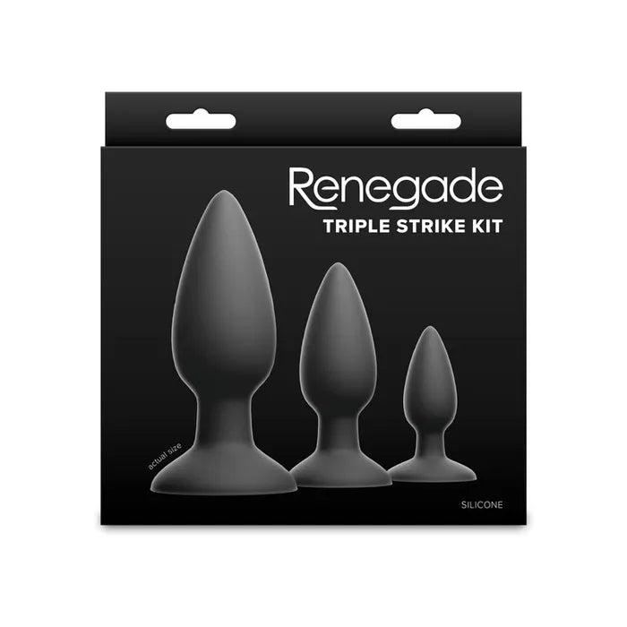 NS Novelties Renegade Triple Strike Kit Butt Plugs Set Of 3 Sizes NS Novelties
