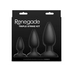 NS Novelties Renegade Triple Strike Kit Butt Plugs Set Of 3 Sizes NS Novelties