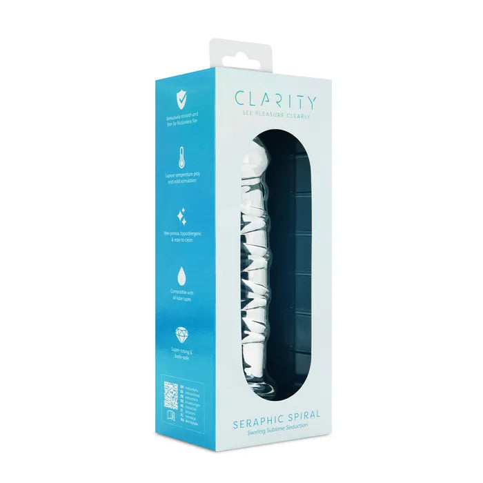 Creative Conceptions Clarity Seraphic Spiral Glass Dildo 16cm Creative Conceptions