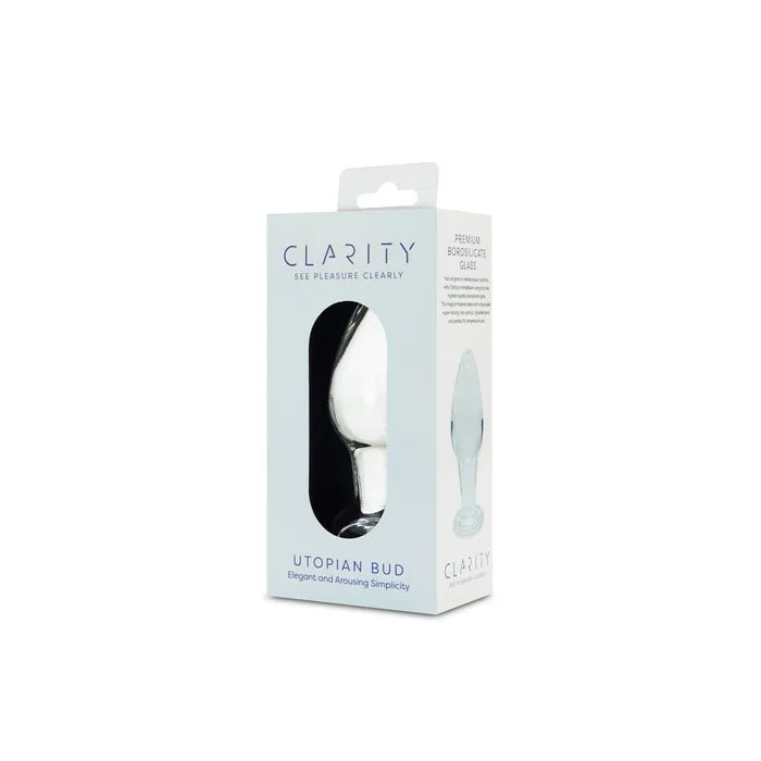 Creative Conceptions Clarity Utopian Bud Glass Butt Plug 8.9cm Creative Conceptions