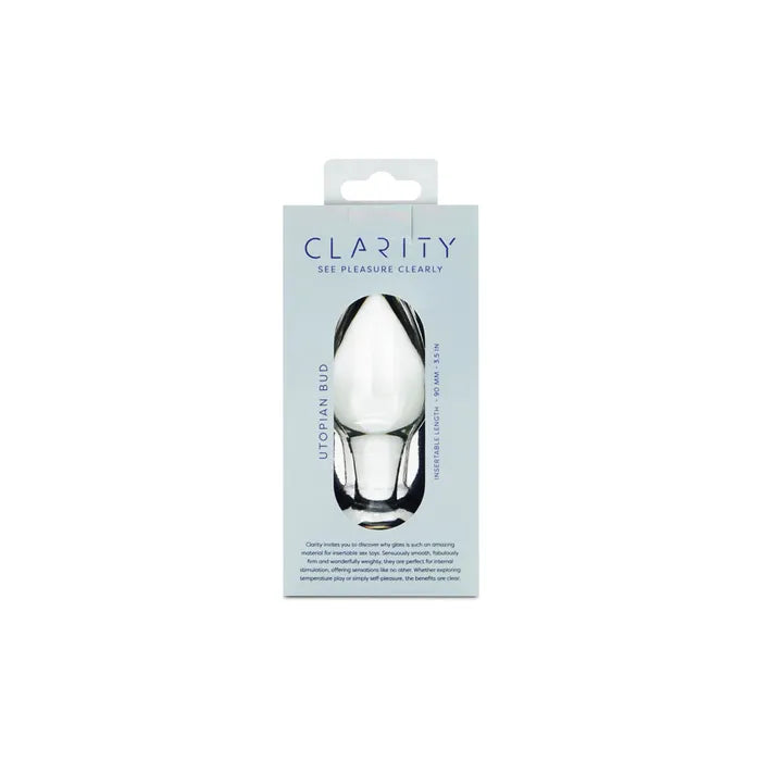Creative Conceptions Clarity Utopian Bud Glass Butt Plug 8.9cm Creative Conceptions