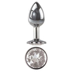Adam & Eve Metallic Medium Butt Plug With Clear Gem Base 8.2cm Adam & Eve