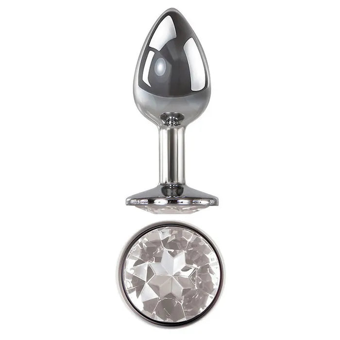 Adam & Eve Metallic Medium Butt Plug With Clear Gem Base 8.2cm Adam & Eve