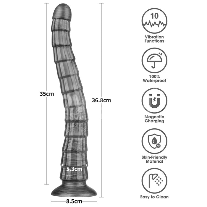 Lovetoy King Sized Vibrating Vibrax Slider USB Rechargeable Vibrating Dildo Grey Secondary image
