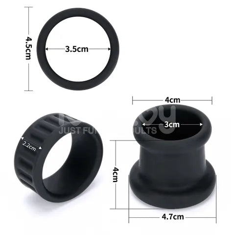 Lovetoy Pinnacle Pro Twin Grip Enhancer Cock & Balls Ring Black Lovetoy