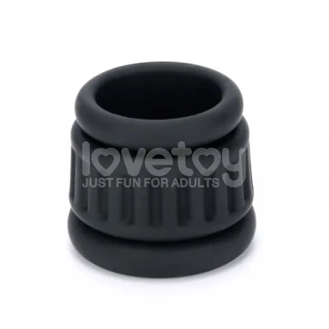 Lovetoy Pinnacle Pro Twin Grip Enhancer Cock & Balls Ring Black Lovetoy